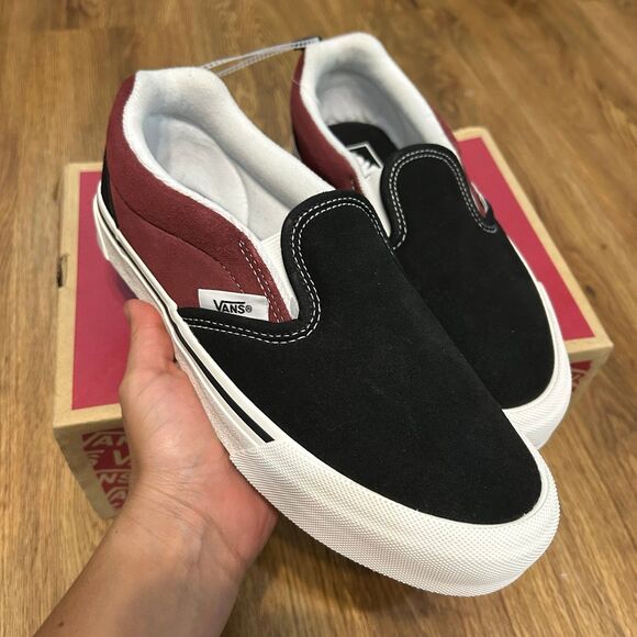 VANS knu black suede slip on shoes sneakers mens 7.5 new - Picture 2 of 6